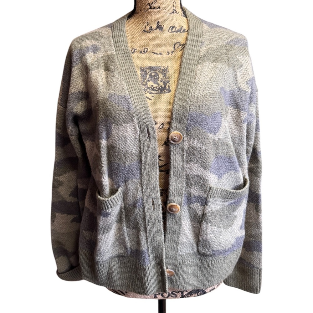 Lucky Brand Camouflage Cardigan Sweater - Medium